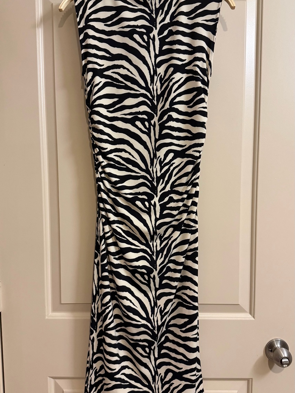 H&M Black and White Zebra-Print Maxi Skirt